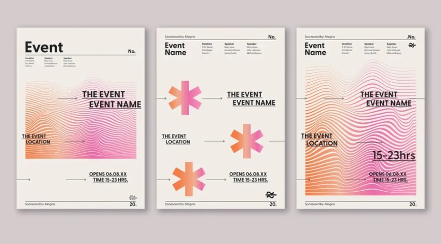 Adobe Illustrator Poster Templates with Wavy Gradients