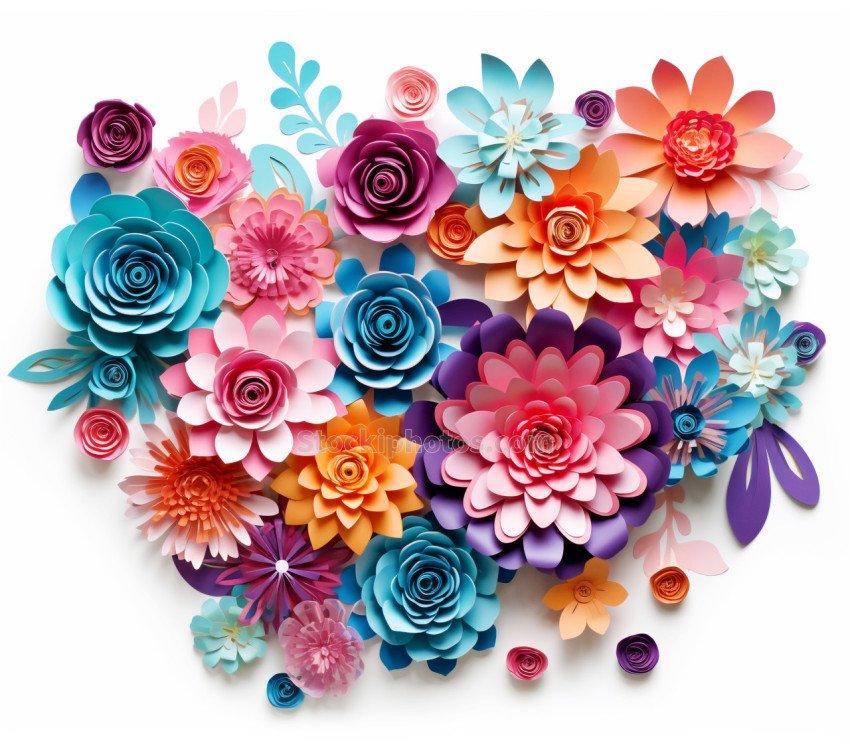 3D Tumbler Colorful flowers Pattern Illustration (7)