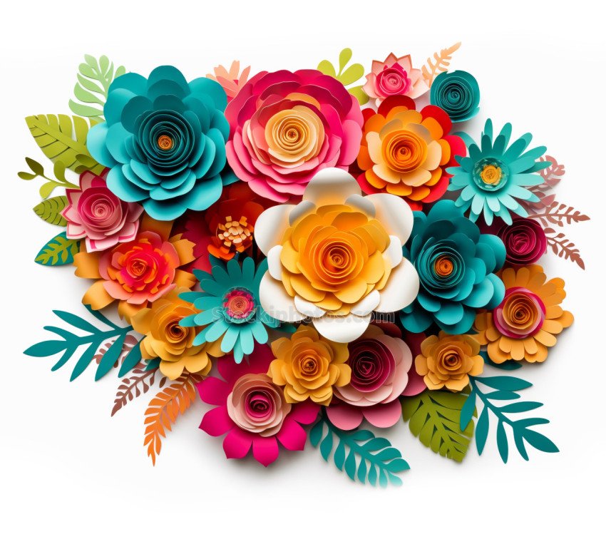 3D Tumbler Colorful flowers Pattern Illustration (15)