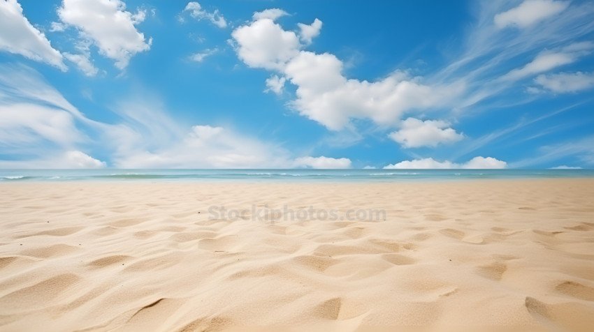 Desert Dreams, Low Angle View of Sandy Dunes and Clear Blue Skies, Perfect for Summer and Nature Concepts