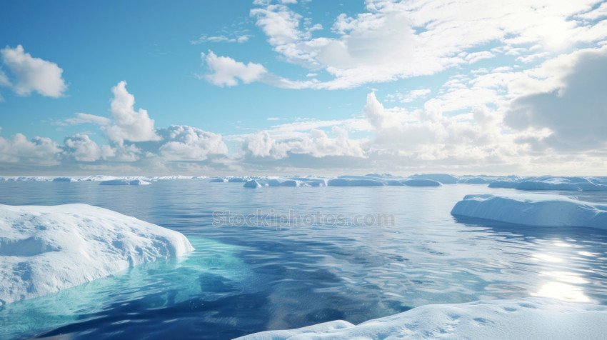 beautiful landscape in a glacier and sea during the day in high resolution and quality