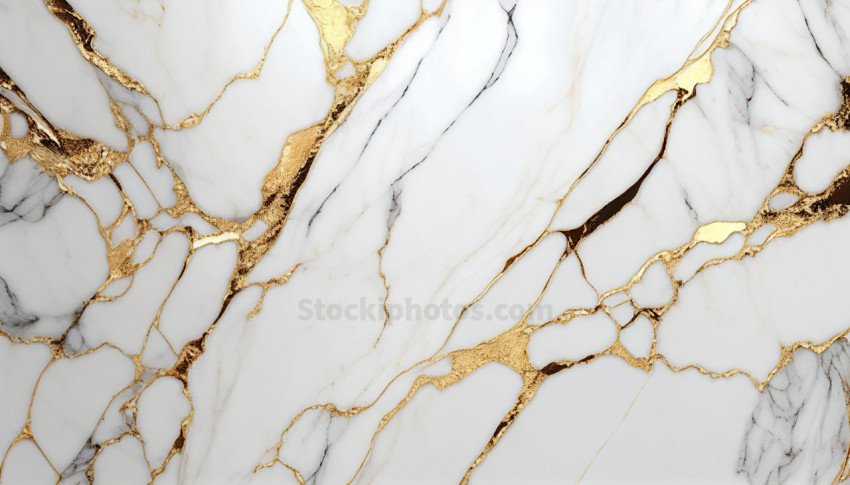 Texture of the wall, Natural White And Gold Marble Texture, Ai generated image