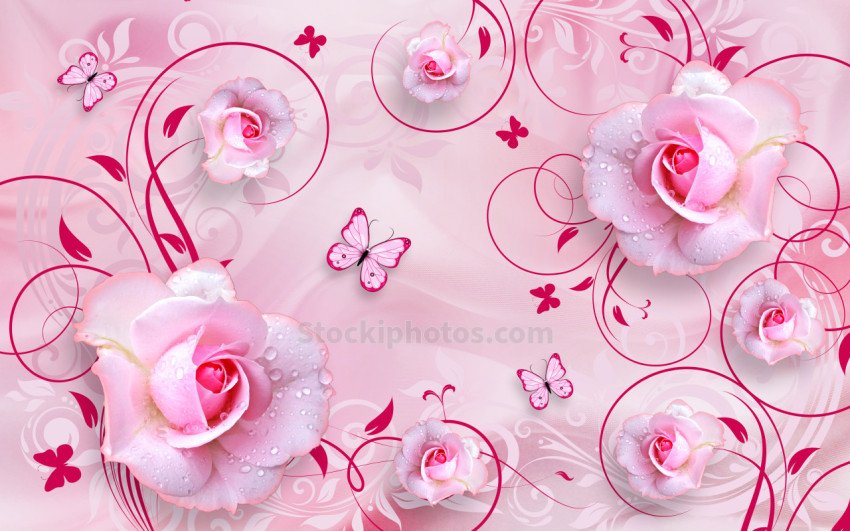 Printable Floral Pink Background and Textured Wallpaper Decor