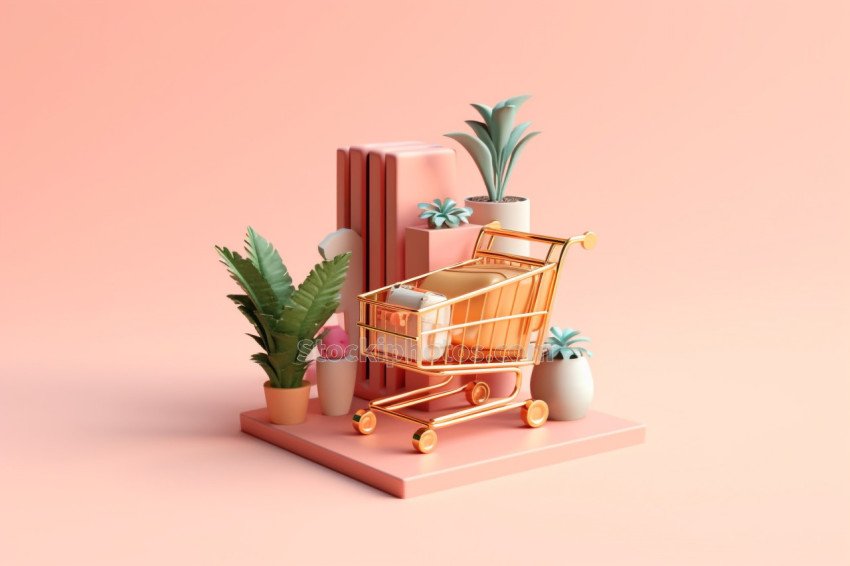 3d chart ecommerce online shop Generative AI