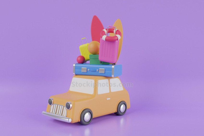 3d Traveling and Transport Illustration -Roadtrip