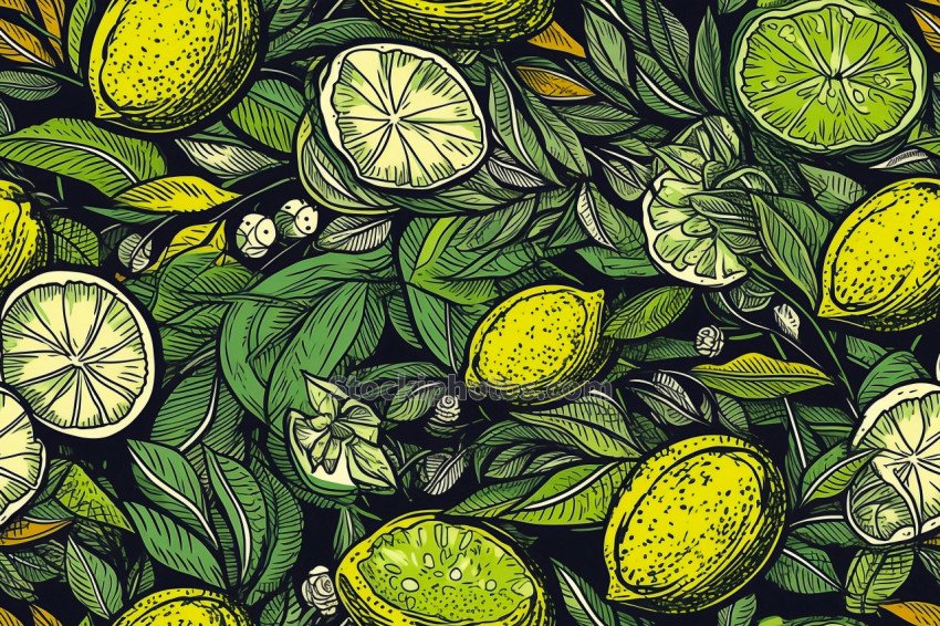 Hand Drawn Lime Seamless Pattern (10)