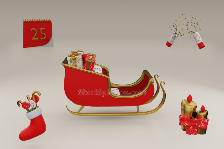 3D Christmas Holiday and Festive Season Illustration icon Scene 02 1