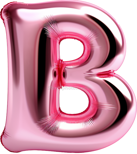 pink foil balloon alphabets b