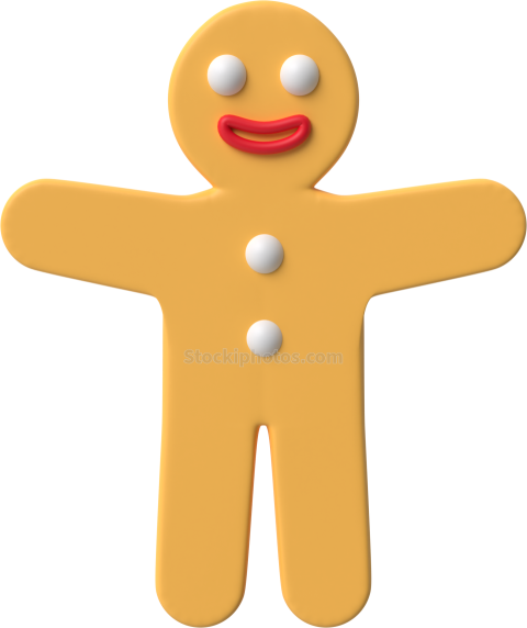 3D Christmas Festive Holiday Illustration ginger breadman