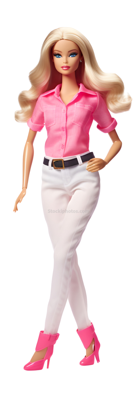 Pink Fashion Woman Doll Mascotes Character Illustration (13)