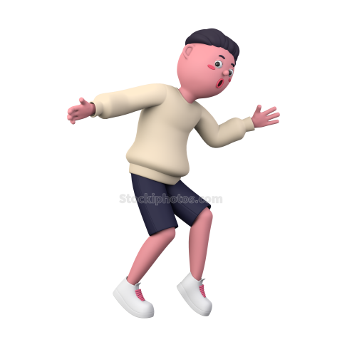 3D Young Male Working Illustration Dancing