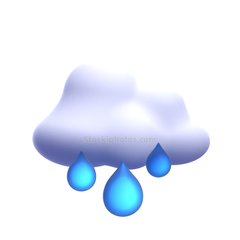 3d heavy rain weather and climate icon illustration