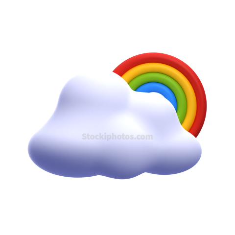 3d rainbow weather and climate icon illustration