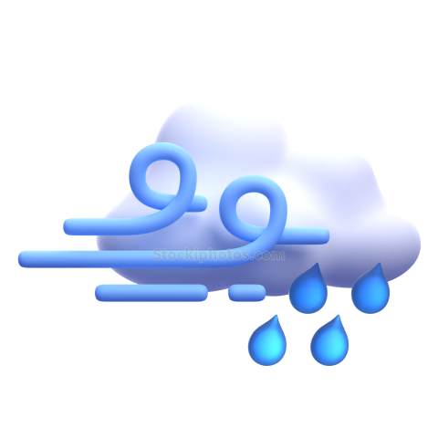 3d rain and wind weather and climate icon illustration (14)