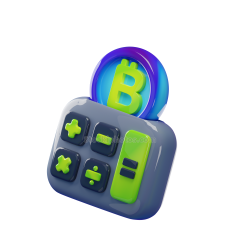 Calculator Cryptocurrency 3D Icons