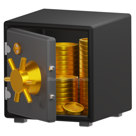 Safes 3D Fintech Icon