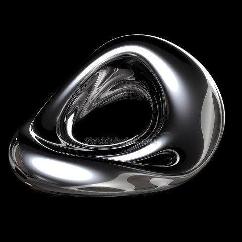 Aluminium – Liquid Metal sphere shapes black background (12)