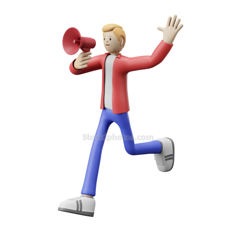 3D Male Character Poses Illustration Red and Blue Young Boy (18)