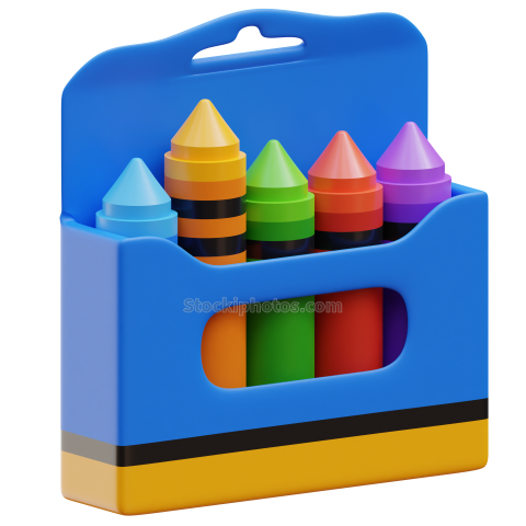 3d Education Illustration Crayon