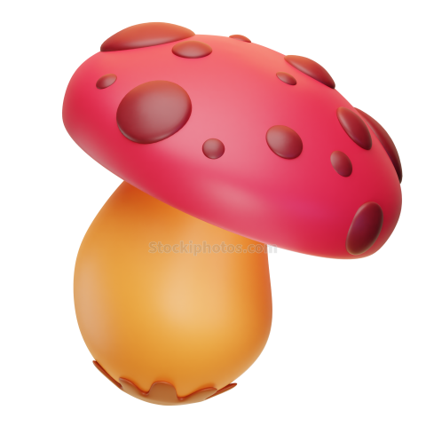 3D Mushroom Illustration