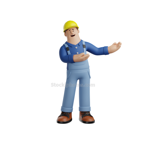 3D Electrician Construction Worker Illustration (2)