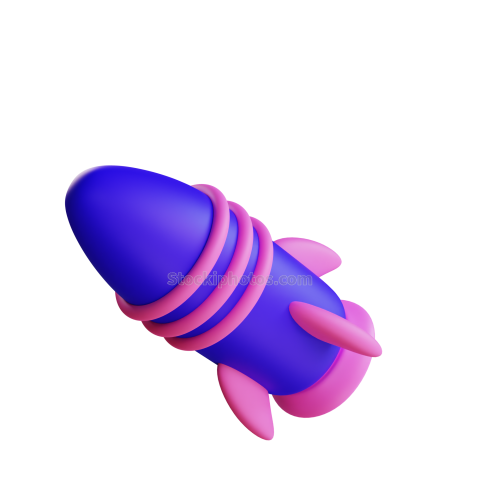 3D Web Illustration Character Rocket