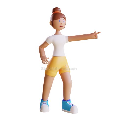 3D Web Illustration Character Sport   Pointing