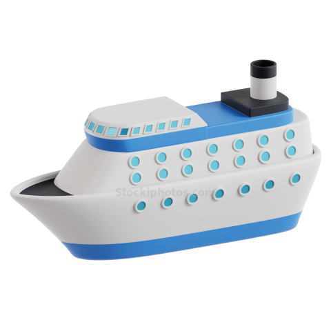 3D Summer Activity Illustration Cruise Ship