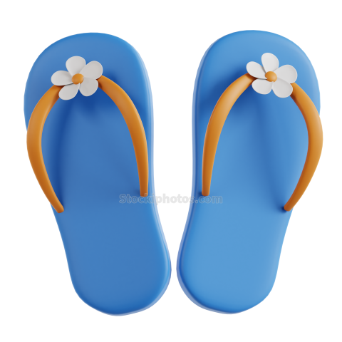 3D Summer Vacation Activity Illustration Flip Flops