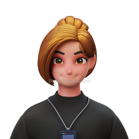 3d Startup Character Avatar Illustration Female Programmer