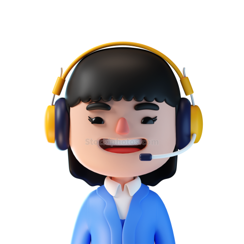 3D Customer Support Service Illustration icon Human Agent