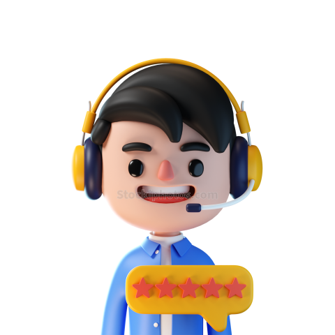 3D Customer Support Service Illustration icon Representative