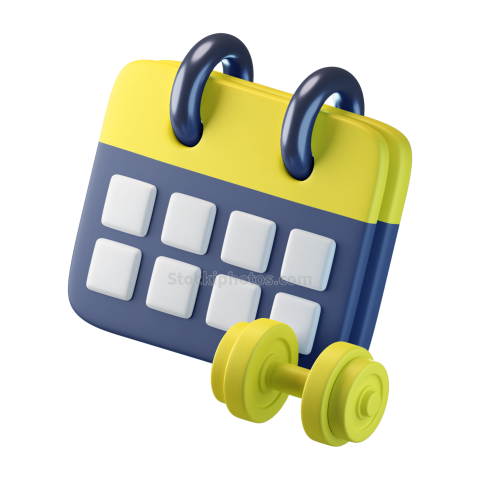 Fitness Gym 3D Icon Calendar 2