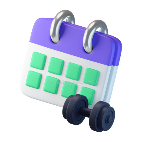 Fitness Gym 3D Icon Calendar 5