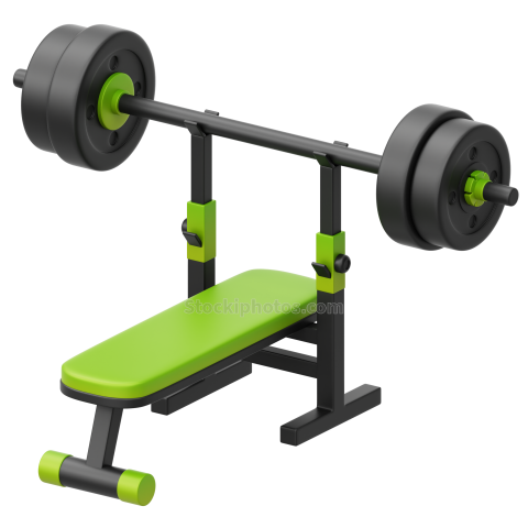 Fitness Gym 3D Icon Power Lifting Bench Press