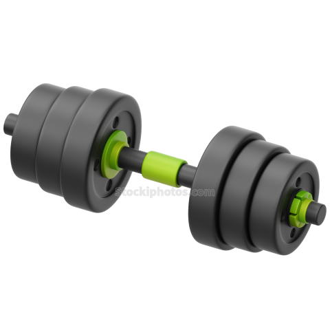 Fitness Gym 3D Icon Tripple Dumbbell