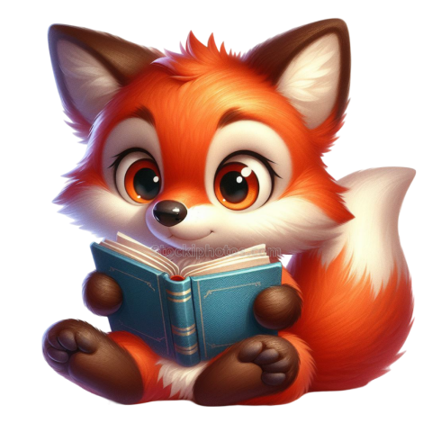 Cute Fox Reading Book Sublimation  (3)