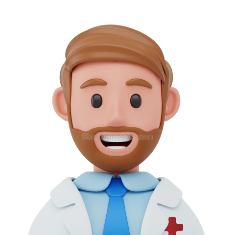 3D Professional Career Avatar Illustration Doctor