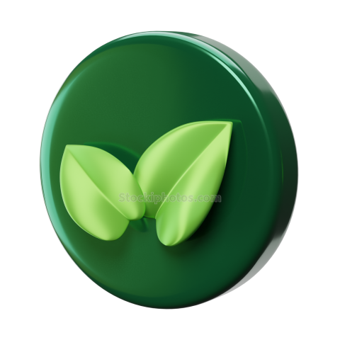 Green Evironment Ecology 3d Illustration icon Leaf