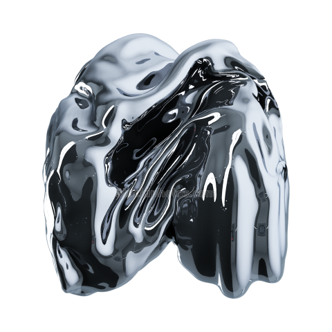 Abstract Black Polished Metallic 3D Shape Illustration (8)