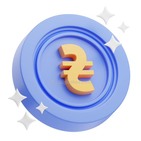 3D Currency Coin Illustration Hryvnia Ukrain