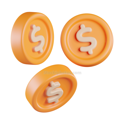 Finance and Currency Exchange 3d Icon Coins (2)