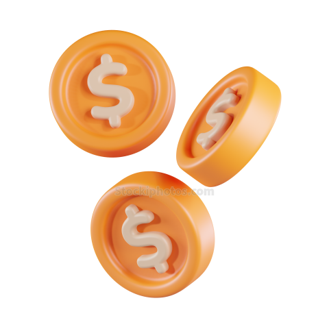 Finance and Currency Exchange 3d Icon Coins