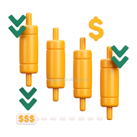 Stock Market 3D Icon Stock Market Chart 2