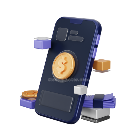 Wealthy Business Finance 3d Illustration Icon Mobile Banking