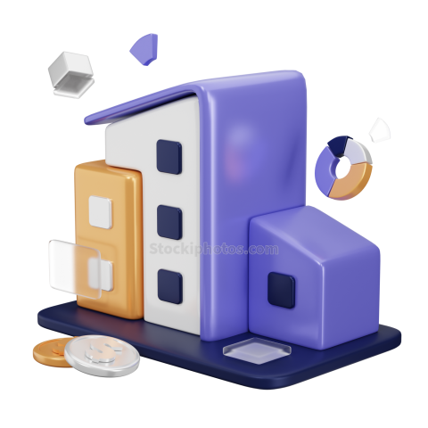 Wealthy Business Finance 3d Illustration Icon Office Building