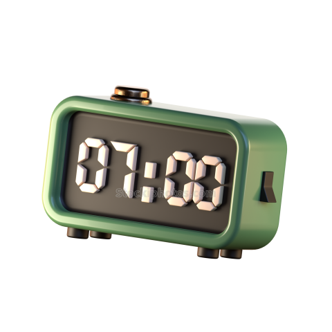 3D Education Green School Illustration Icon alarm