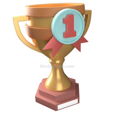 3D Education and Elearning School Illustration Icon Trophy