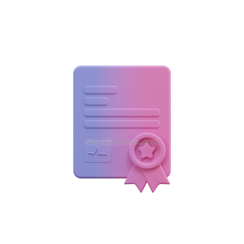 School Education Learning 3d Icon Gradient Certificate