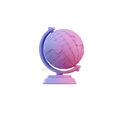 School Education Learning 3d Icon Gradient Globe